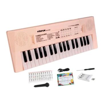 Imagem de YIJU Teclado infantil Piano 37 teclas Piano eletrônico Instrumento musical com microfone Brinquedo musical educacional prático para crianças