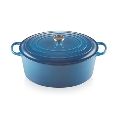 Imagem de Le Creuset Forno holandês oval de assinatura de ferro fundido esmaltado, 15,5 qt., Marselha
