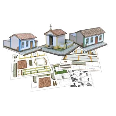 Imagem de Kit A Casas Papel para Montar 1:87 Já Impressa + Manual, Maquete