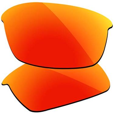Imagem de Firtox Lentes polarizadas de substituição compatíveis com óculos de sol Oakley Flak Jacket - Vermelho fogo