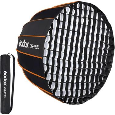Imagem de Godox QR-P120 120cm Softbox Bowens Mount Parabolic Softbox Quick Setup with Grid Folding Quick Set Compatible with Godox SL-60W VL150 UL150 SL150II SZ150R etc.