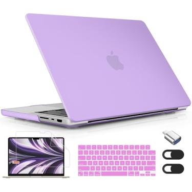 Imagem de Lepeoac Capa rígida para MacBook Pro de 16 polegadas 2021 2022 2023 2024 versão A3186 A3403 M4 A2991 M3 A2780 M2 A2485 M1 Pro/Max, capa rígida com protetor de tela e capa de teclado, roxo fosco