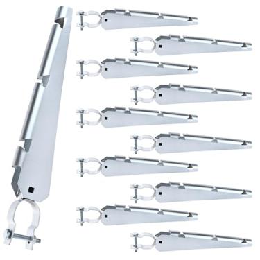 Imagem de shengyi Extensão de Braço de Arame Farpado para 1-3/8" de Aço Galvanizado por Imersão A Quente Extensões de Arame Farpado Em Canto Cerca de Elo de Corrente Todos os Parafusos Incluídos Trilho Superior