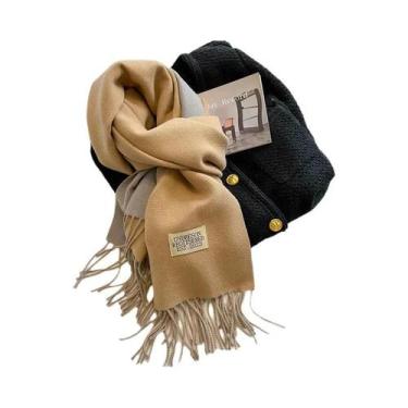 Imagem de Cachecol de Caxemira Dupla Face - Pashmina Quente para Inverno, Dfp022