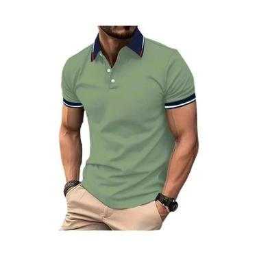 Imagem de Camisa Polo Masculina Manga Curta Branca - Casual de Verão, BR-G, Verd