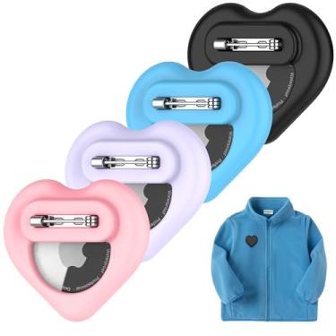 Imagem de DDJ Capa oculta para AirTag Kids, pacote com 4 para Apple Air Tag Tracker para crianças com pino invisível, antiperda, para crianças, idosos, sapatos, bagagem, coleira para animais de estimação
