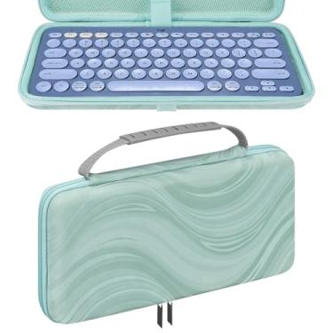 Imagem de TOCCOOL Capa de viagem com teclado, capa protetora rígida compatível com Logitech Pebble Keys 2 K380s / capa Logitech K380 (azul lago)