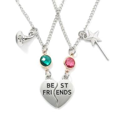 Imagem de SONGCHANGJEWELRY Colar com pingente de coração e chapéu de bruxa, colar combinando amizade, presente de Halloween, acessórios de festa, 20 inches, Zinco, Sem Pedra Preciosa