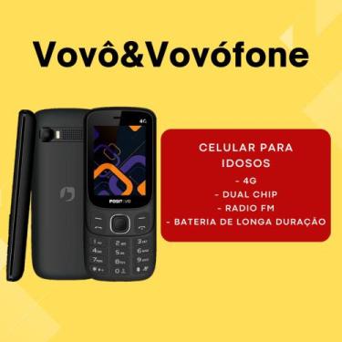 Imagem de Vovô&vovófone 4g 32mb tela grande 2.4 bluetooth rádio fm - Positivo