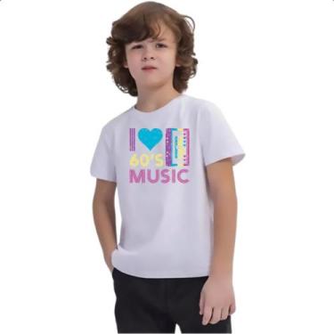 Imagem de Camiseta Infantil Eu amo musica anos 60 - Alearts, 16