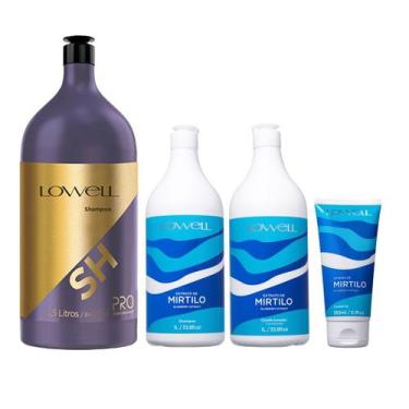 Imagem de Kit Mirtilo shampoo + Condicionador 1 Litro + Leave-in 180 Ml + Shampo