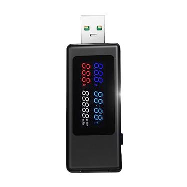 Imagem de Medidor de energia usb KWS-V30 testador 6 em 1 tensão de corrente cronometragem capacidade de energia testador de quantidade elétrica com função de memória desligada type2