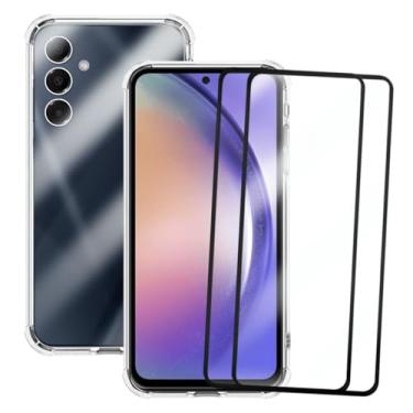 Imagem de Capa Capinha Case Anti Shock Slim Compatível Samsung Galaxy A54 5G e 2 Pelicula de Vidro 3d Cobre Toda Tela