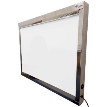 Imagem de Negatoscópio 2 Corpos em Aço Inox LED 60x45cm - Portal Hospitalar
