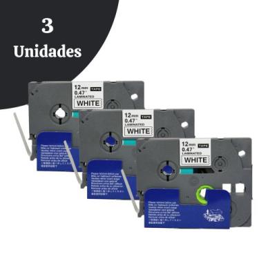 Imagem de Kit 3 Fitas Compatíveis P/ Rotuladora Brother Tze-231 Tzc-231 - X-Full