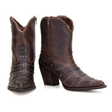 Imagem de Bota Texana Feminina Detalhe Feito a Mão Couro Capelli, 37