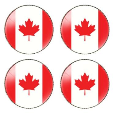 Imagem de HSQCEZ 4 pçs broche de bandeira do Canadá redondo 2,5 cm, alfinetes de lapela emblema de lembrança para chapéu roupas mochila, acessórios de broche de bandeira canadense lembrancinhas de festa,