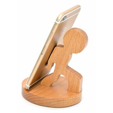 Imagem de Suporte de celular de mesa de madeira para Apple iPhone, Samsung Galaxy S8/S8 Plus, Nintendo Switch, Google Nexus 6/5, Nokia, HTC, LG e mais