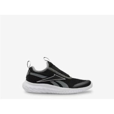 Imagem de Reebok Tênis masculino Rush Runner sem cadarço, preto/cinza 3/branco, 13.5 Little Kid