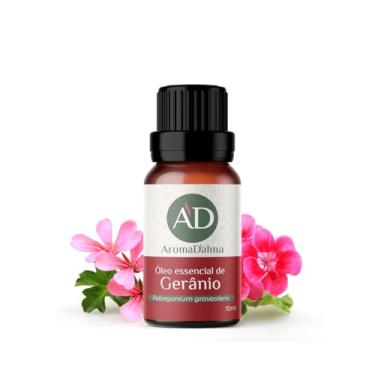 Imagem de Óleo Essencial De Gerânio 100% Puro - 10ml - Ideal Para Difusor, Aromaterapia e Cuidados Com o Corpo I Aroma sutil, doce e floral I Aroma D'alma