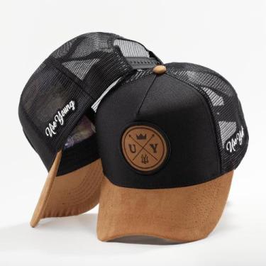 Imagem de Boné Trucker Aba Camurça Masculino Country Estilo Cowboy Peão - Pampas