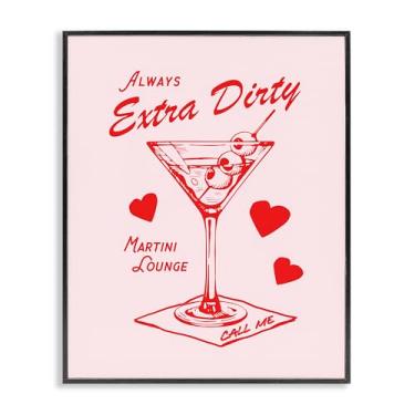 Imagem de Stupell Industries Always Extra Dirty Martini Preto Emoldurado Giclée Arte de Parede Design por House of Lulu, 40,6 x 50,8 cm
