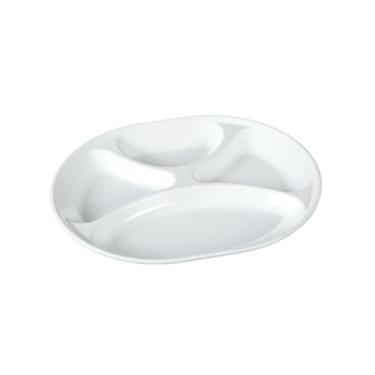 Imagem de Prato de mesa branco, imitação de porcelana lanche multi-grade prato de lanche -3510 (777003)