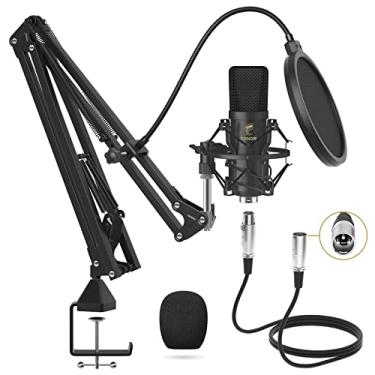 Imagem de TONOR Microfone condensador XLR, kit profissional de microfone de estúdio cardioide com braço boom T20, suporte de choque, filtro pop para gravação, podcasting, Voice Over, streaming, Home Studio,
