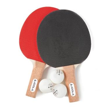 Imagem de JOOLA Essentials Duel Conjunto de raquete de tênis de mesa para 2 jogadores com 2 raquetes de pingue-pongue e 3 bolas - Pips Out Hardbat Raquetes de Ping Pong Ótimo para todos os níveis de jogo e