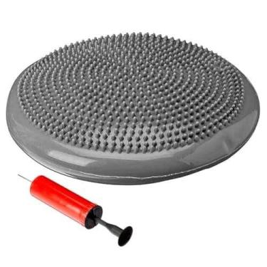 Imagem de Disco de Equilibrio Inflavel 34cm com Bomba Pilates Yoga Funcional Prancha Plataforma (Cinza)