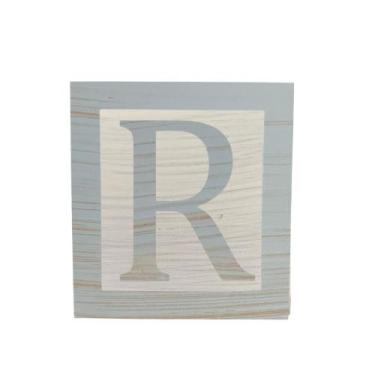 Imagem de Cubo Branco Letra Azul Bebê com Aplique Festa Chá de Bebê Decoração 8x