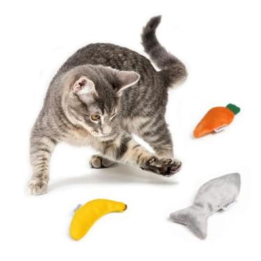 Imagem de Brinquedos com Catnip para Gatos Gatton - Peixe, Banana e Cenoura Catfood