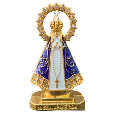 Imagem de Kit 12 Nossa Senhora Aparecida Dupla Face P/Painel de Carro Lar Trabal