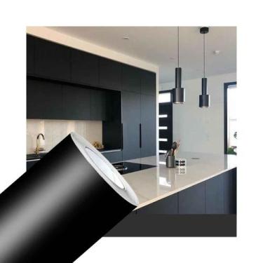 Imagem de Adesivo Envelopamento Preto Fosco Móveis Geladeira 2m X 1m - Imprimax 