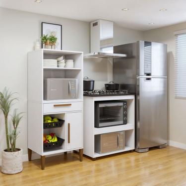 Imagem de Conjunto 2 Peças Fruteira com Nicho e Balcão 5 Bocas Vila Velha Branco