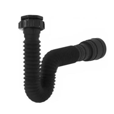 Imagem de Sifão Flexível para pia de banheiro cozinha pvc preto - Luconi