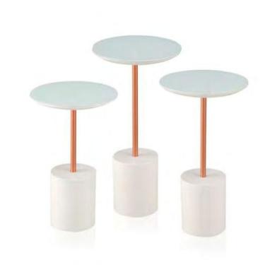 Imagem de Mesas Laterais Tria em Laca Off White - Msul Móveis