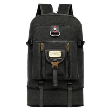 Imagem de Mochila Lona 2 em 1 Com Compartimento Expansível Reforçada Camping Tra