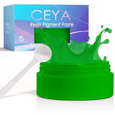 Imagem de Ceya Pasta de pigmento de resina verde neon, 100 g, pigmento de corante epóxi opaco, resina epóxi, corante concentrado mais alto