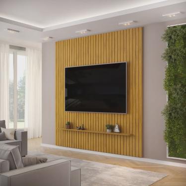 Imagem de Painel Ripado Trento 250x240cm em Mdf Cedro
