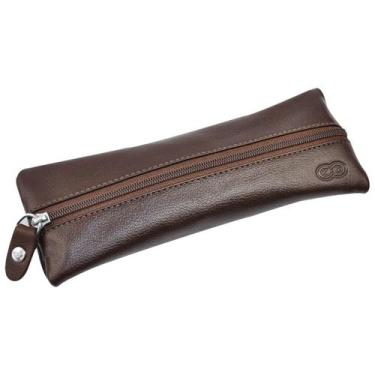 Imagem de Estojo de Mão DISC em Couro Galvani, Marrom Café