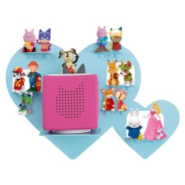 Imagem de Riuog Suporte de metal para Toniebox, prateleira flutuante para bonecos Tonies 30-40 peças, suportes montados na parede para Toniebox Player, decorações de quarto infantil e presentes (azul)