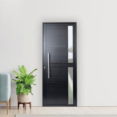 Imagem de Porta de Aluminio Seteira 210x100cm Linha Premium Lux-esquadrias Preto