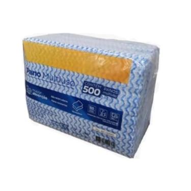 Imagem de 500 Panos Multiuso Luxo Tipo 15x20cm Limpeza Cor Azul
