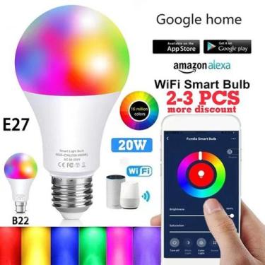 Imagem de Lâmpada Inteligente Wi-Fi E27/B22 - Compatível com Alexa e Google