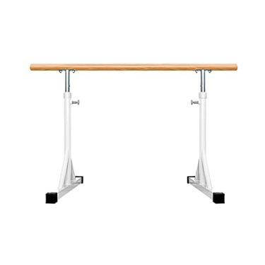 Imagem de Barra de balé de madeira, barra de balé de dança profissional, bastão de balé de alongamento para prática de fitness ajustável para casa (branco 1 m)