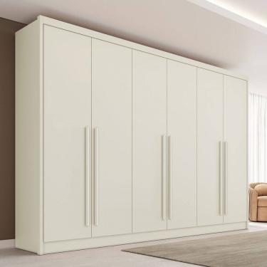 Imagem de Guarda-Roupa Casal Valencia 6 Portas 6 Gavetas 100% Mdf Off White - Mademarques