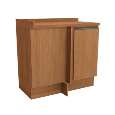 Imagem de Balcão de Cozinha de Canto Mônica 1 Porta Canela - Kappesberg, Marrom 