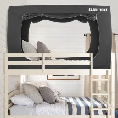 Imagem de YAVIL Cama De Solteiro Em Beliche, Casal, Cobertura Respirável, 99% Blackout, Para Dormir Adultos E Crianças, Espaço Interno Portátil Privacidade Com Três Portas (Colchão Não Incluído)