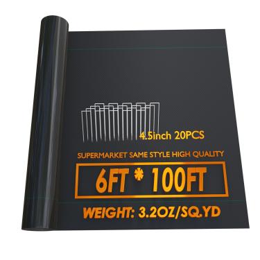 Imagem de JOYSWAN 6 tamanhos de tecido de barreira de ervas daninhas tapete de controle de ervas daninhas resistente para jardinagem, tecido geotêxtil para paisagismo garagem fazenda estufa (6 x 30 m)